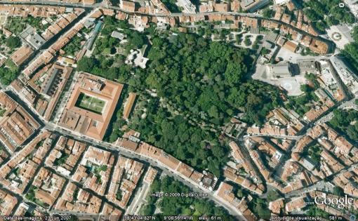 Vista no Goole Map do jardim Botânico da Universidade de Lisboa